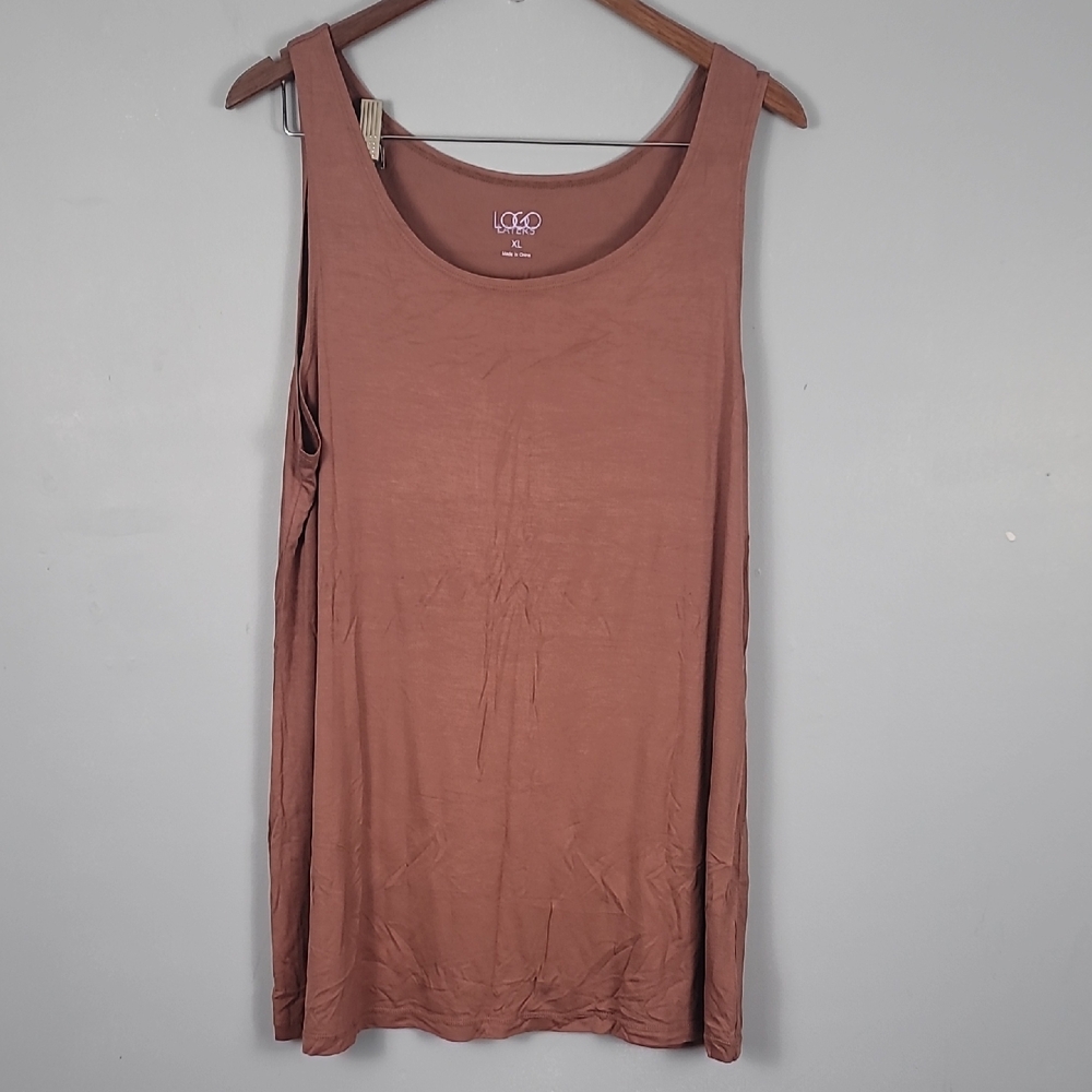 LOGO by Lori Goldstein Brown Mocha Sleeveless Tank Top